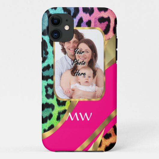 色数々のピンクのヒョウ柄 Case-Mate iPhoneケース (裏面)