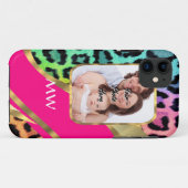 色数々のピンクのヒョウ柄 Case-Mate iPhoneケース (裏面(横))