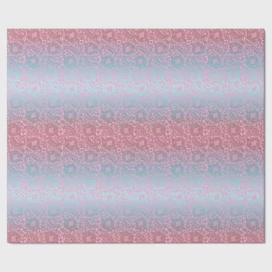 色数々のピンク中世フローラユニークオーナメント ラッピングペーパー (シーム)