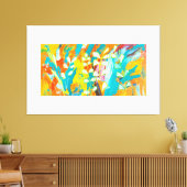 色数々のフローラアクリル絵画抽象芸術背面 キャンバスプリント (インサイチュ (リビング))