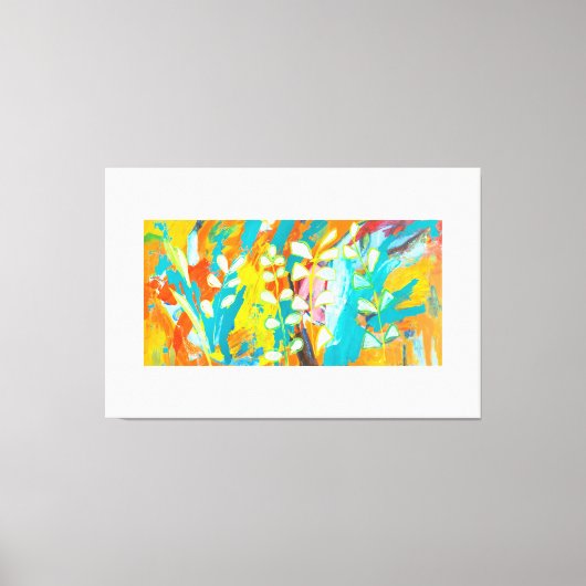 色数々のフローラアクリル絵画抽象芸術背面 キャンバスプリント (正面)