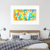 色数々のフローラアクリル絵画抽象芸術背面 キャンバスプリント (インサイチュ (寝室))