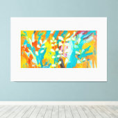 色数々のフローラアクリル絵画抽象芸術背面 キャンバスプリント (インサイチュ (ウッドフロア))