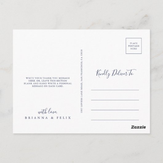 色数々のフローラエレガント感謝はがき ポストカード (裏面)