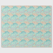 色数々のフローラドードルパターン ラッピングペーパー (フラット)