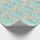 色数々のフローラドードルパターン ラッピングペーパー (角)