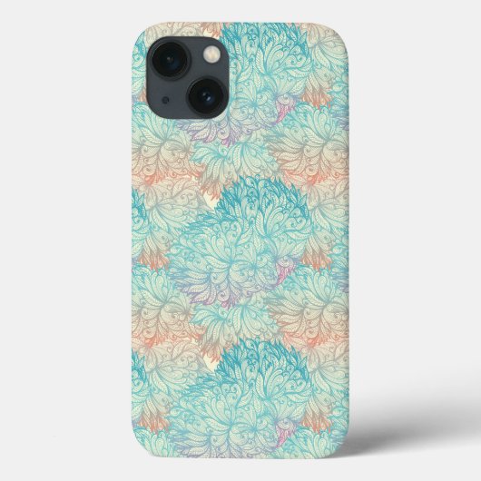 色数々のフローラドードルパターン Case-Mate iPhoneケース (裏面)