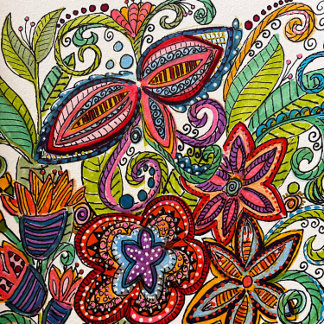 色数々のフローラフリース フリースブランケット