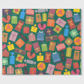 色数々のプレゼント ラッピングペーパー (フラット)