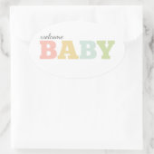 色数々のベビーシール，楕円，男女兼用 楕円形シール (バッグ)