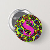 色数々のペイズリー 缶バッジ (正面&裏面)