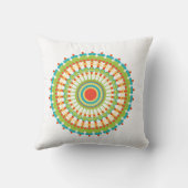 色数々のボヘミアンマンダラホワイトアクセントピロー クッション (裏面)