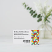 色数々のレトロブーメランパターン 名刺 (スタンド正面)