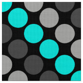 色数々のレトロ水玉模様グレーターコイズ ファブリック (クローズアップ)