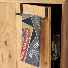 色数々のレトロ車 キッチンタオル