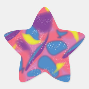 色数々のレトロ 星シール
