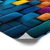 色数々のレンガの壁絵画の ポスター (角)