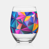 色数々の三角形 ステムなしワイングラス (裏面)