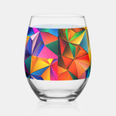 色数々の三角形 ステムなしワイングラス (右)