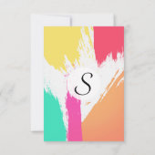 色数々の付きの絵を描筆遣い 招待状 (裏面)