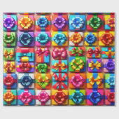 色数々の付きギフトボックス&ボウズバイデイラッピング紙 ラッピングペーパー (フラット)