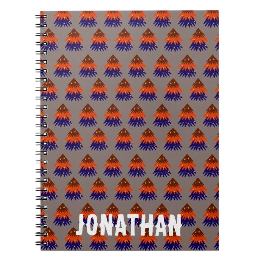 色数々の付きクリスマスツリー – ノートブック (正面)