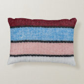 色数々の付きストライプのウール：生地のテクスチャ。 アクセントクッション (裏面)