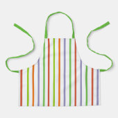 色数々の付きストライプの エプロン (正面)