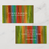 色数々の付きストライプ名刺 名刺 (正面/裏面)