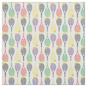 色数々の付きテニスラケットボールパターン ファブリック (見本)