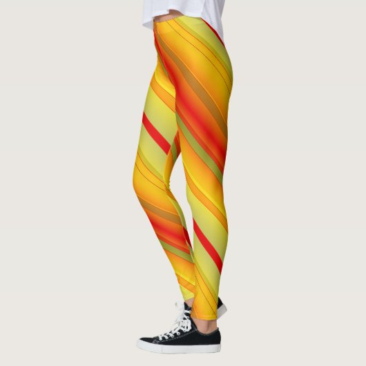 色数々の付きデザイストライプのンパターンレギンス レギンス (左)
