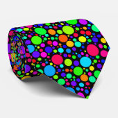 色数々の付きバブルドットタイ(黒) ネクタイ (ロール)