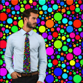 色数々の付きバブルドットタイ（黒） ネクタイ