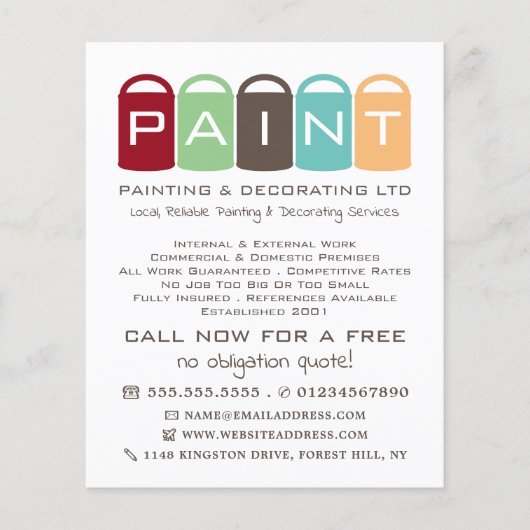 色数々の付きバ絵を描ケケット、画家&デコレータ チラシ (正面)