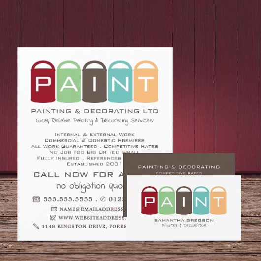 色数々の付きバ絵を描ケケット、画家&デコレータ チラシ