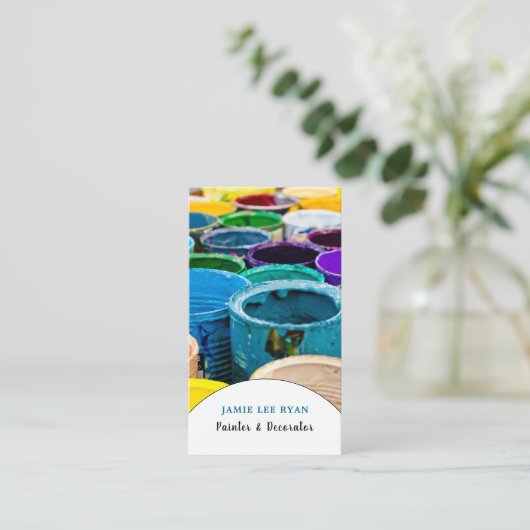 色数々の付きバ絵を描ケケット、画家&デコレータ 名刺 (スタンド正面)
