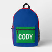 色数々の付きパーソナライズされた プリントバックパック (正面)