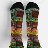 色数々の付きプリント回路パーソナライズされた板 ソックス (上部)