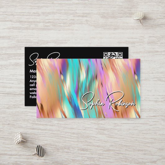 色数々の付きホログラフィック名刺 割引カード (正面/裏面インサイチュ)