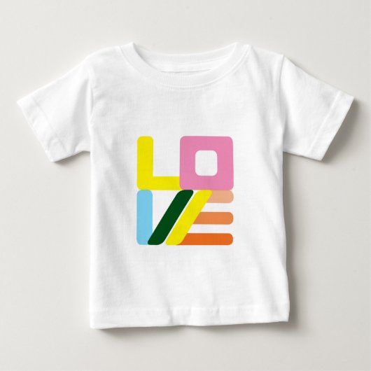 色数々の付きモダンLOVEベビー/幼児Tシャツ ベビーTシャツ (正面)