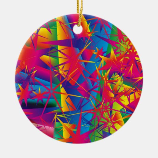 色数々の付き休日オーナメント- RAINBOW X MAS セラミックオーナメント (正面)