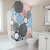 色数々の付き円、グラフィックパターンデザイン。 シャワーカーテン (インサイチュ)