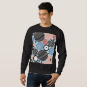 色数々の付き円、グラフィックパターンデザイン。 スウェットシャツ (正面フル)