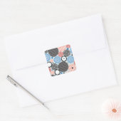 色数々の付き円、グラフィックパターンデザイン。 スクエアシール (封筒)