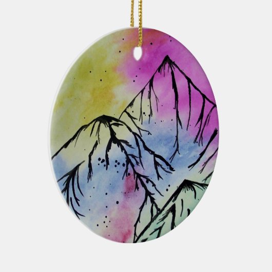 色数々の付き山美術オーナメント セラミックオーナメント (右)