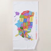 色数々の付き州の地統一された図 ビーチタオル (正面)