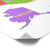 色数々の付き州の地統一された図 ポスター (角)