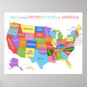 色数々の付き州の地統一された図 ポスター (正面)