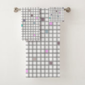 色数々の付き幾何市松模様に調形 バスタオルセット (インサイチュ)