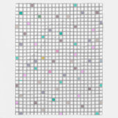 色数々の付き幾何市松模様に調形 フリースブランケット (正面)